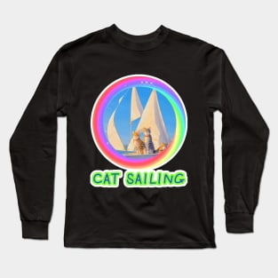 Cat Sailing Long Sleeve T-Shirt